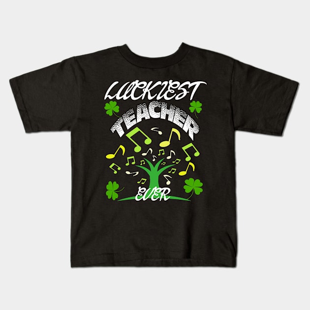 Luckiest Teacher Ever Kids T-Shirt by Darwish